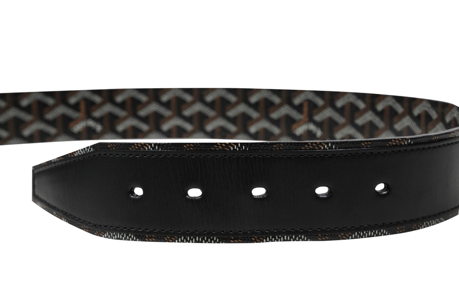 Black Goyardine Florida II Leather Belt GOYARD 