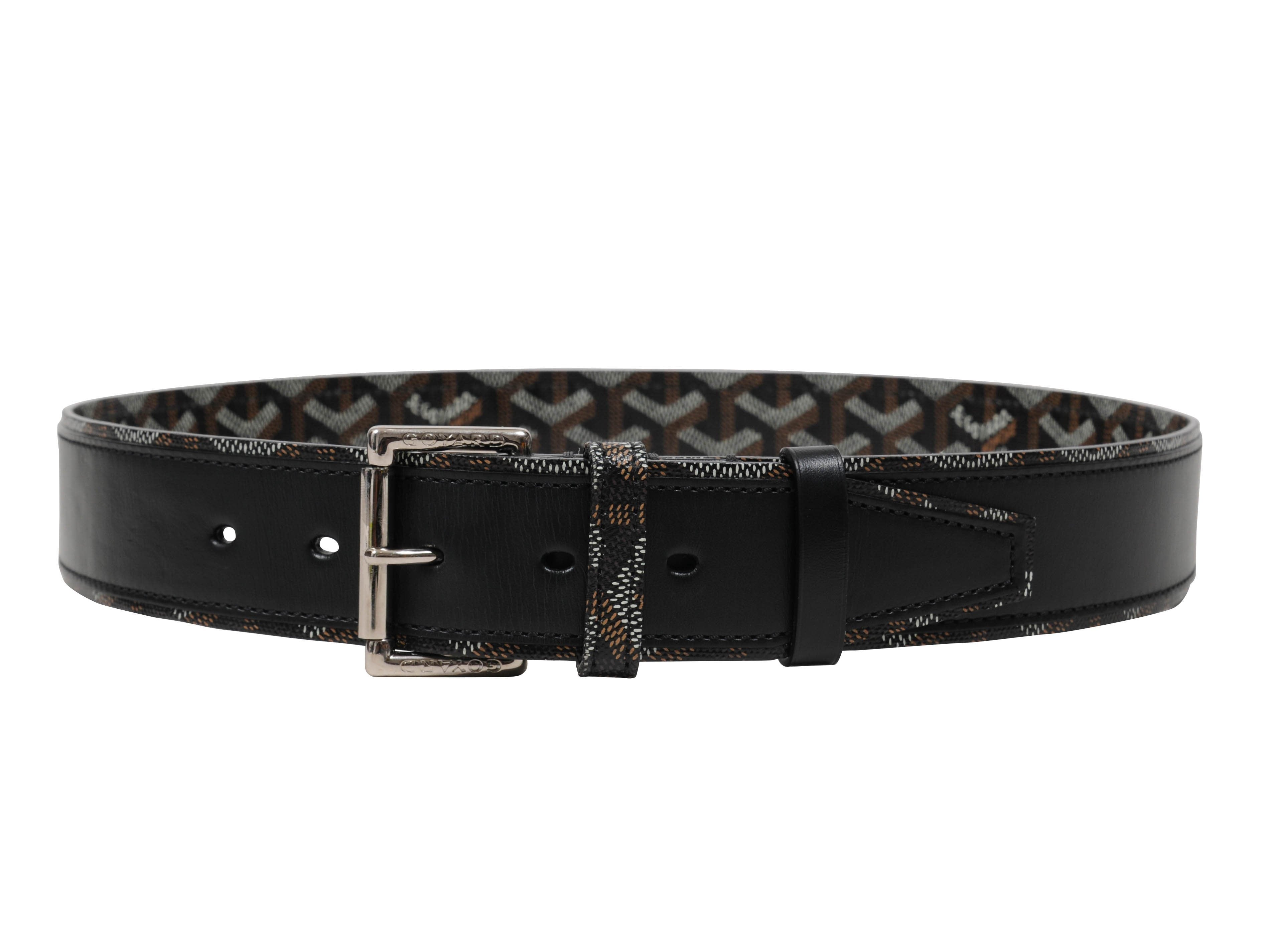 Black Goyardine Florida II Leather Belt