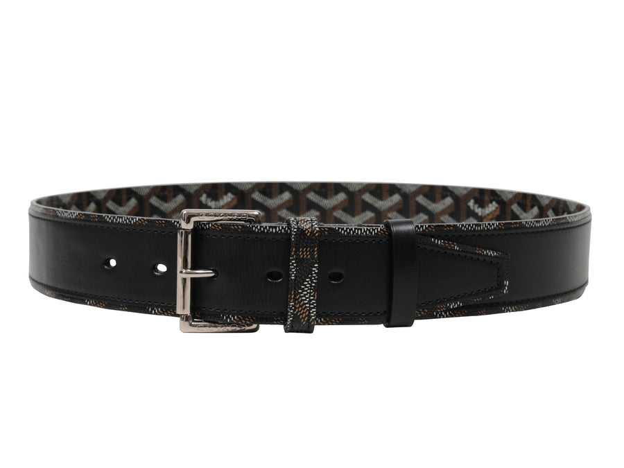 Black Goyardine Florida II Leather Belt GOYARD 
