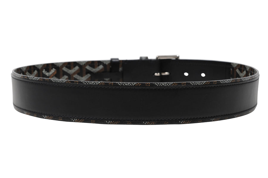 Black Goyardine Florida II Leather Belt