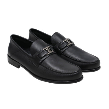 Black Grained Leather Logo Major Loafers LOUIS VUITTON 