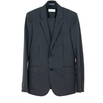 Black & Gray Striped Suit SAINT LAURENT 