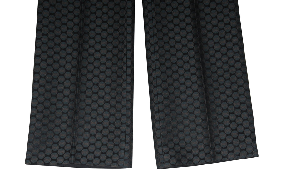 Black Green Burgundy Geometric Print Trousers Bottega Veneta 