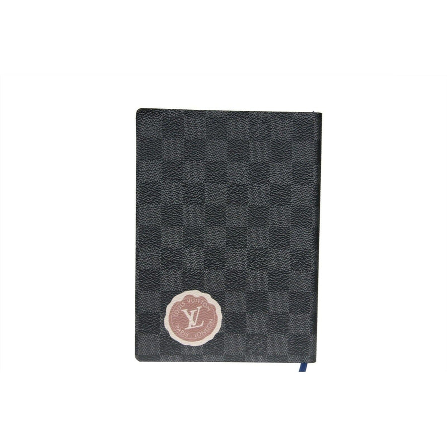 Black Grey Damier LV League Clemence Notebook Portfolio Calander LOUIS VUITTON 