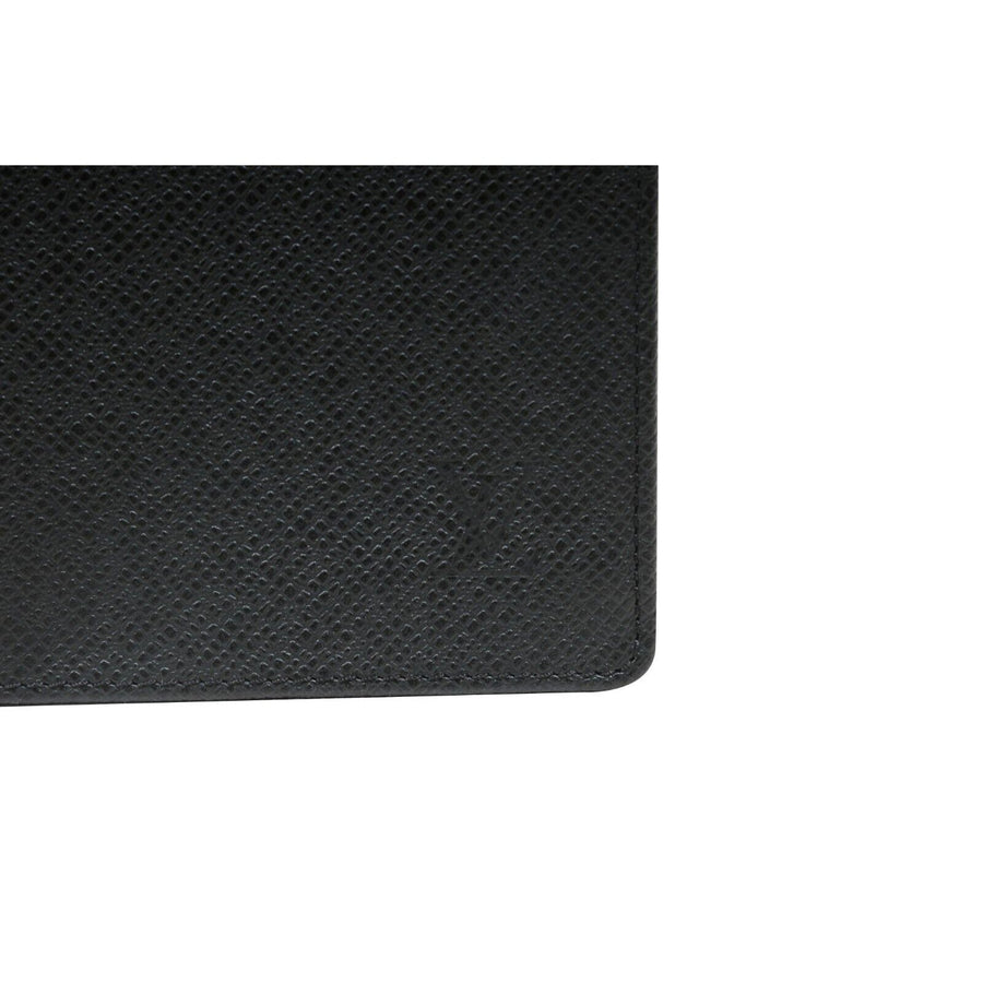 Black Grey Taiga Leather Long Wallet LOUIS VUITTON 