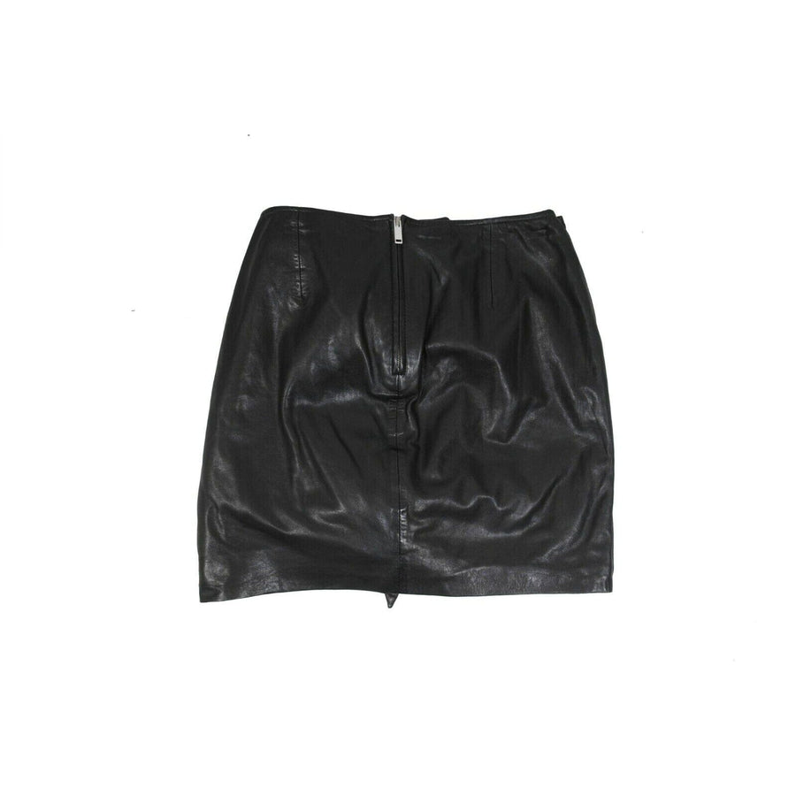 Black Lambskin Leather Twist Bow Tie Knot Skirt Isabel Marant 