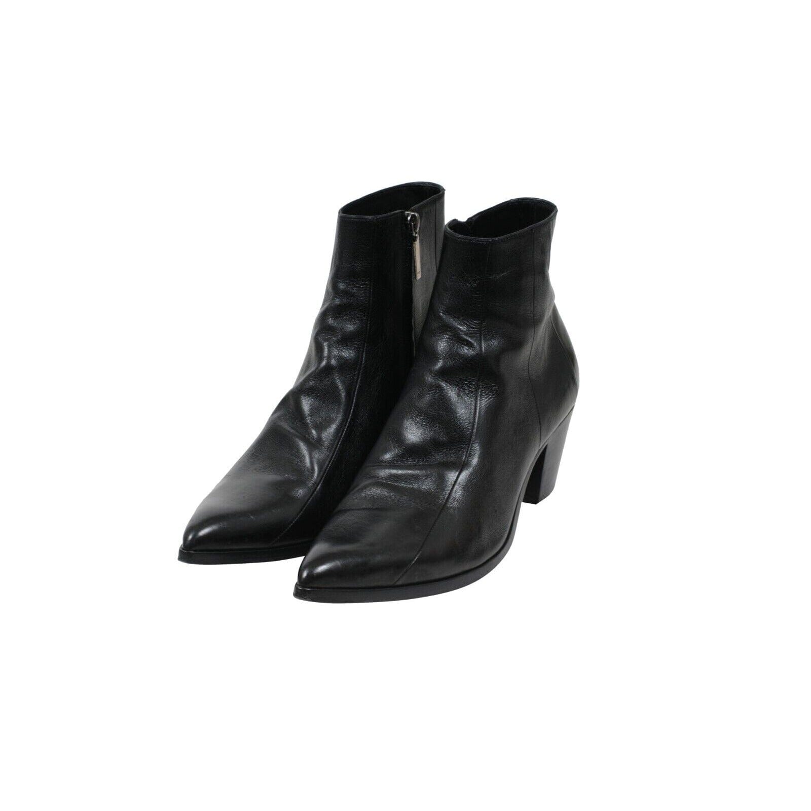 靴 SAINT LAURENT Finn Boots 42 Saint Larent Black Leather 60mm Finn Western Boots 43 US 10 Hedi