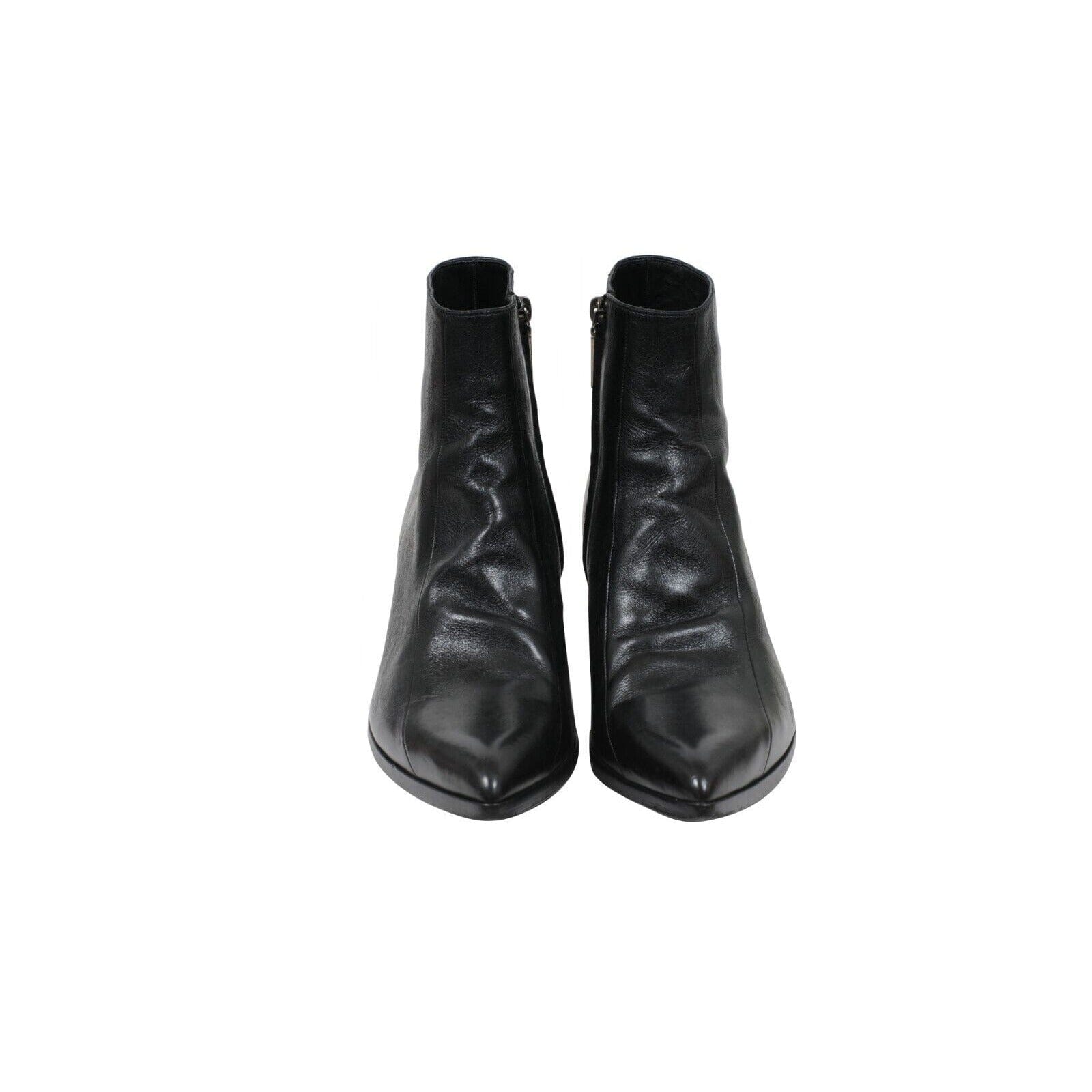 Saint Larent Black Leather 60mm Finn Western Boots 43 US 10 Hedi