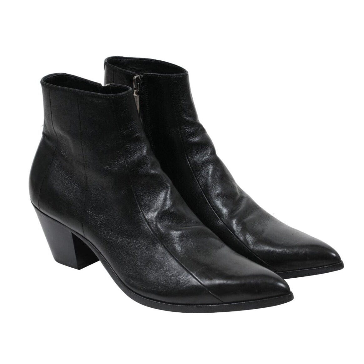 靴 SAINT LAURENT Finn Boots 42 Saint Larent Black Leather 60mm Finn Western Boots 43 US 10 Hedi