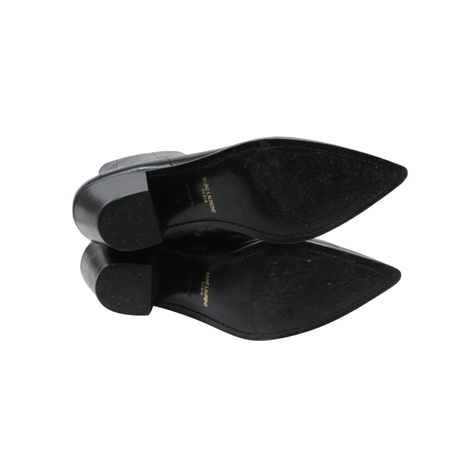 Saint Larent Black Leather 60mm Finn Western Boots 43 US 10 Hedi 