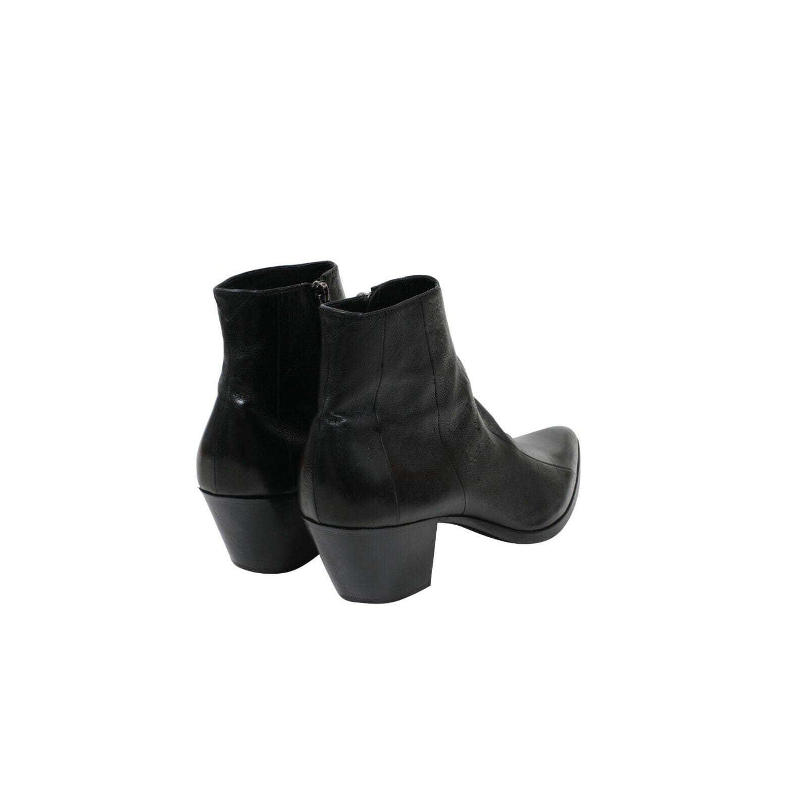 Saint Larent Black Leather 60mm Finn Western Boots 43 US 10 Hedi