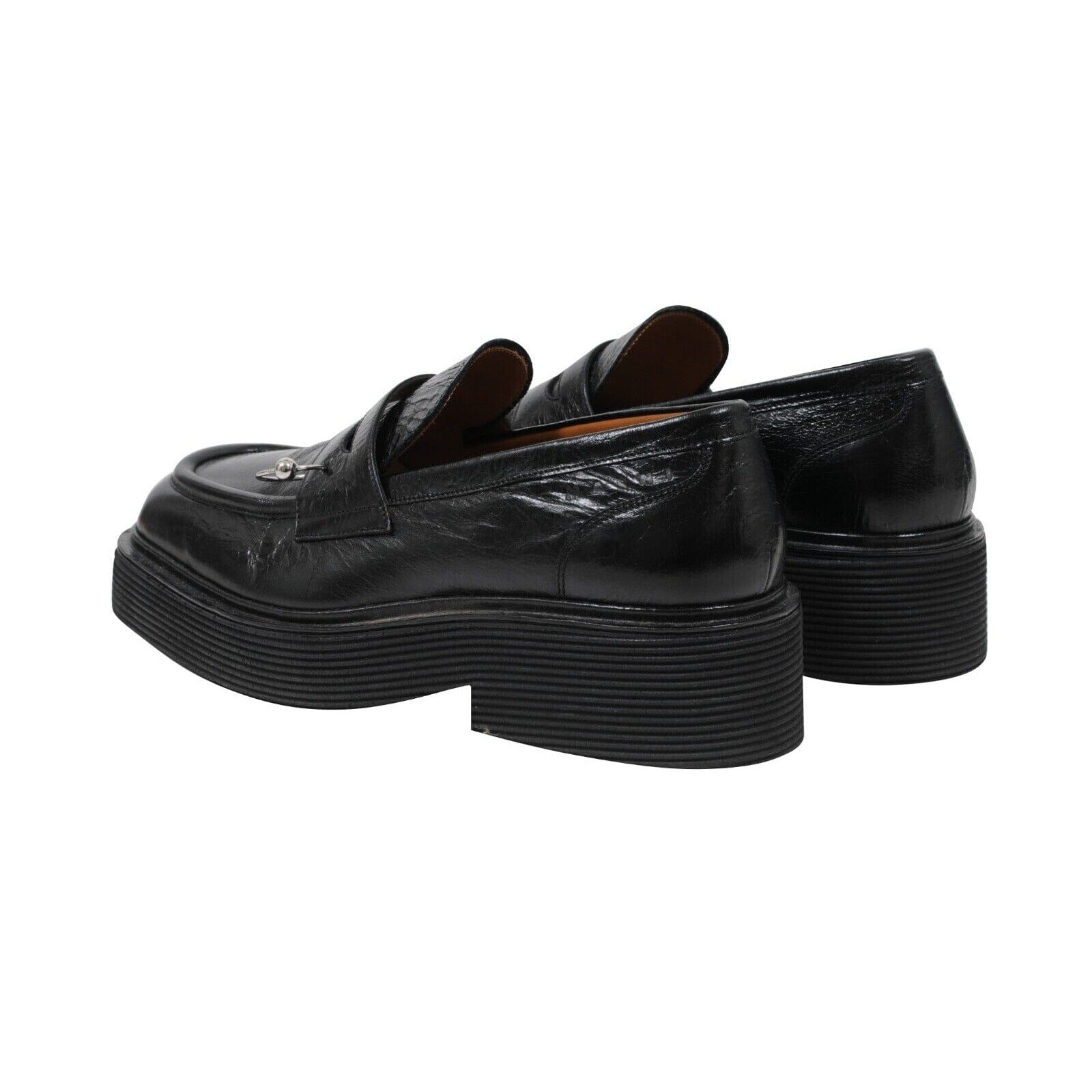 Marni Mens Black Leather Chunky O Ring Penny Loafers 40 US7 – THE 