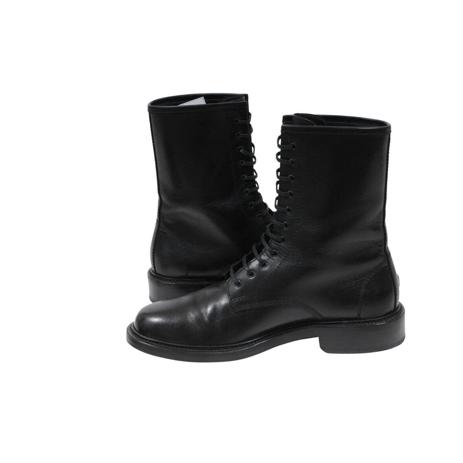 Black Leather Combat Ranger Timothy Army Boots SAINT LAURENT 