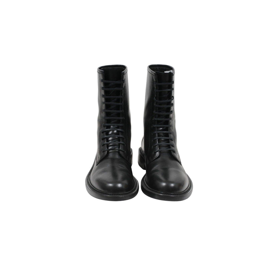 Black Leather Combat Ranger Timothy Army Boots SAINT LAURENT 