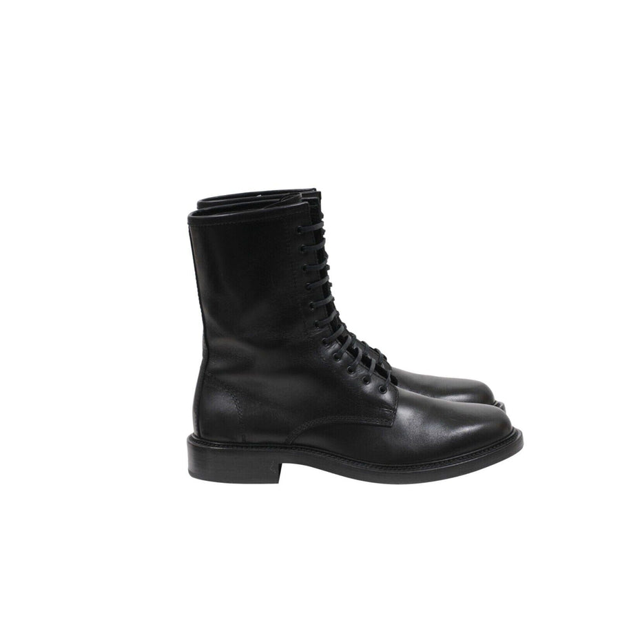 Black Leather Combat Ranger Timothy Army Boots SAINT LAURENT 