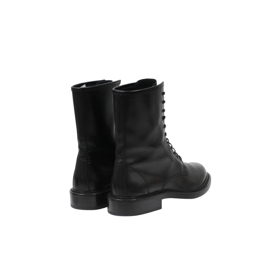 Black Leather Combat Ranger Timothy Army Boots SAINT LAURENT 