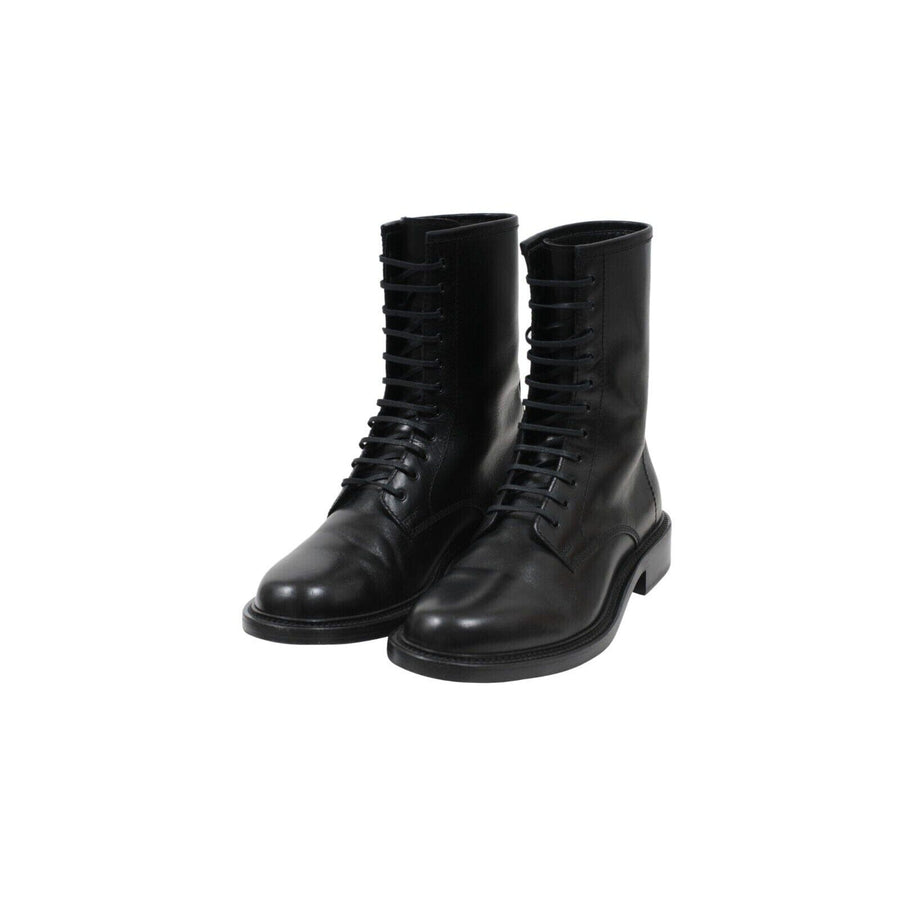 Black Leather Combat Ranger Timothy Army Boots SAINT LAURENT 