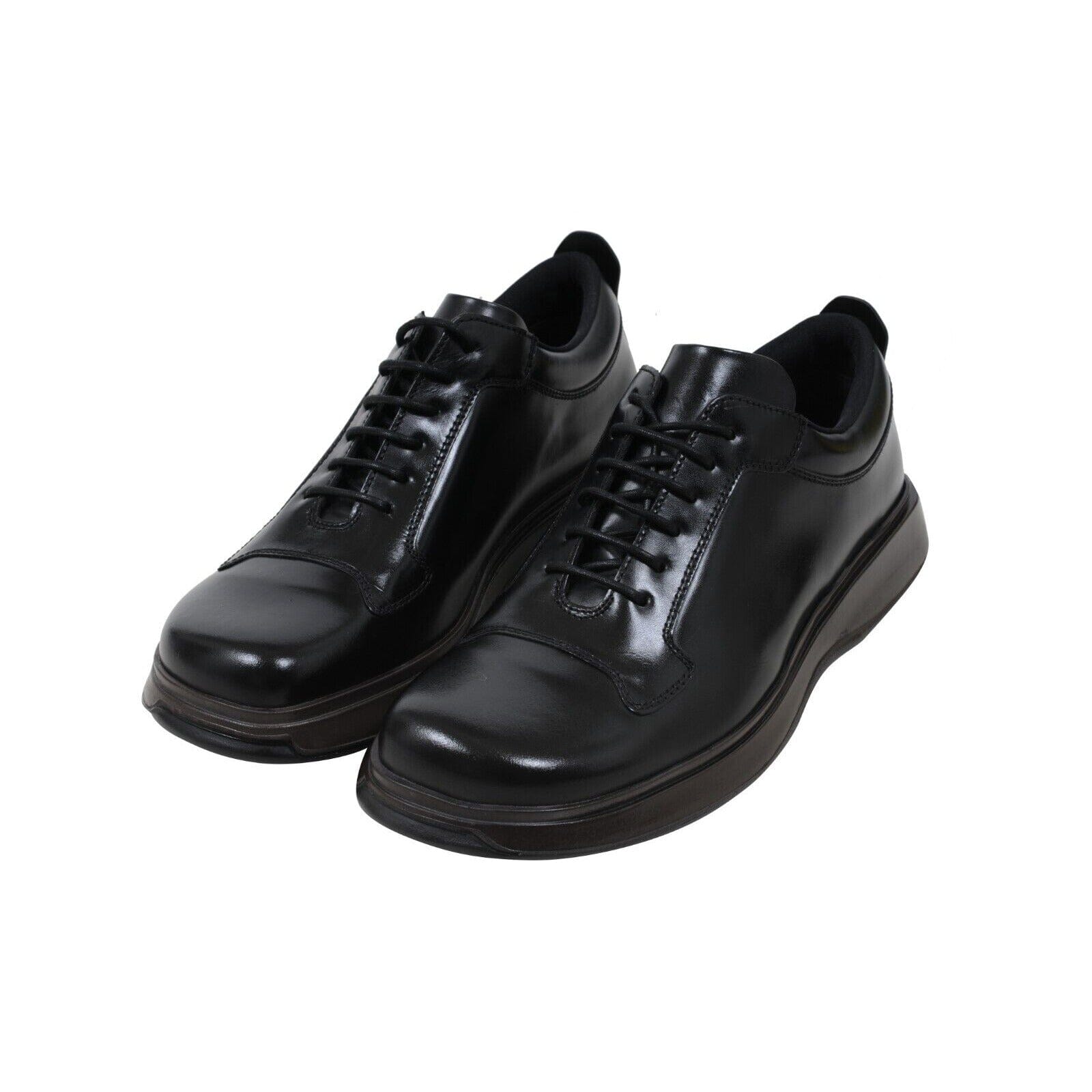 Prada Mens Black Leather Derby Square Toe Golf Shoes UK10 US11