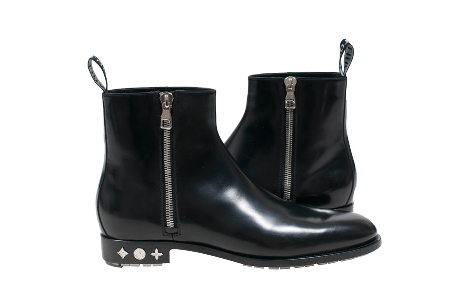 Louis Vuitton, Shoes, Louis Vuitton Mens Black Leather Zip Up Chelsea  Boots