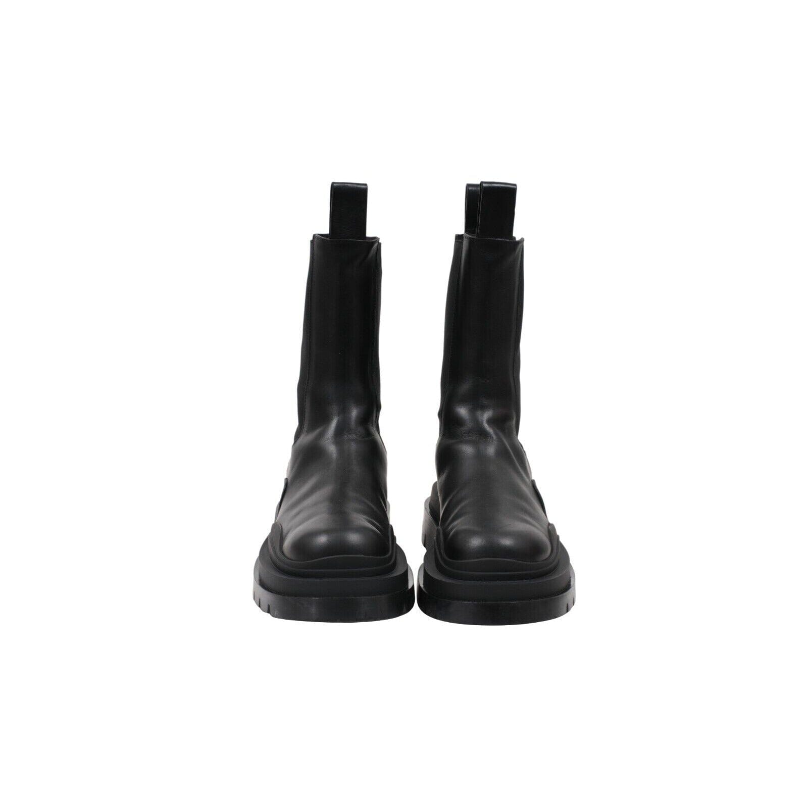 Bottega Veneta Lug Sole Tire Chelsea Boots US8 IT41 Black Leather 