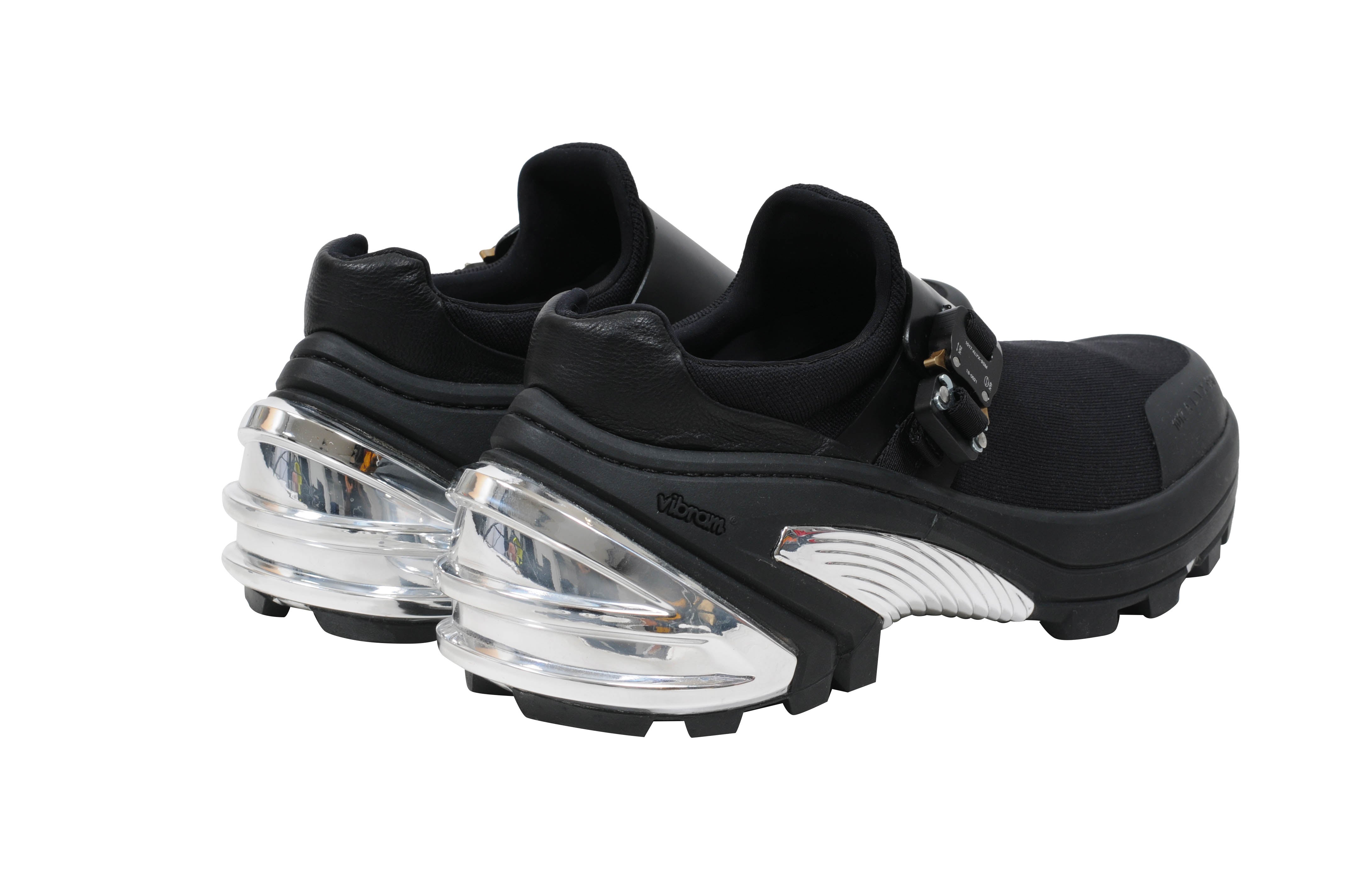 1017 ALYX 9SM Black Sock Mesh Rubber Buckle Vibram Sole Low Top