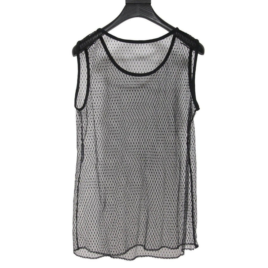 Black Mesh Lace Sleeveless Tank Top Dolce & Gabbana 