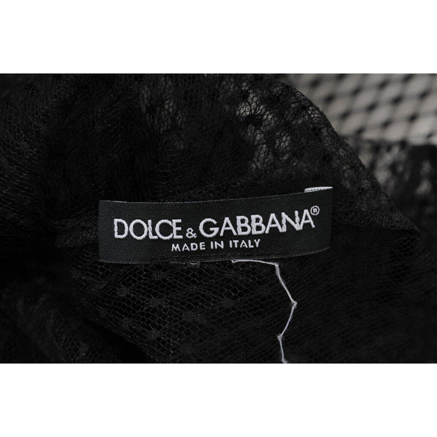 Black Mesh Lace Sleeveless Tank Top Dolce & Gabbana 