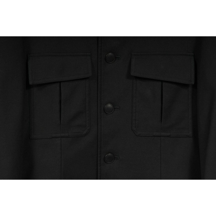 Black Multi Pocket Military Officer Jacket Bottega Veneta 