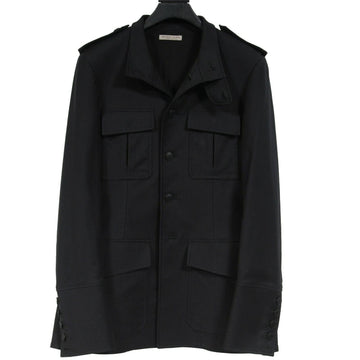 Black Multi Pocket Military Officer Jacket Bottega Veneta 