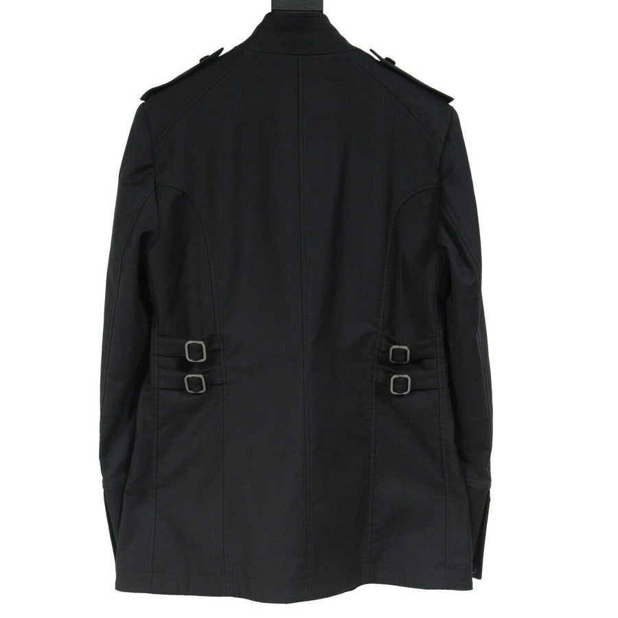 Black Multi Pocket Military Officer Jacket Bottega Veneta 