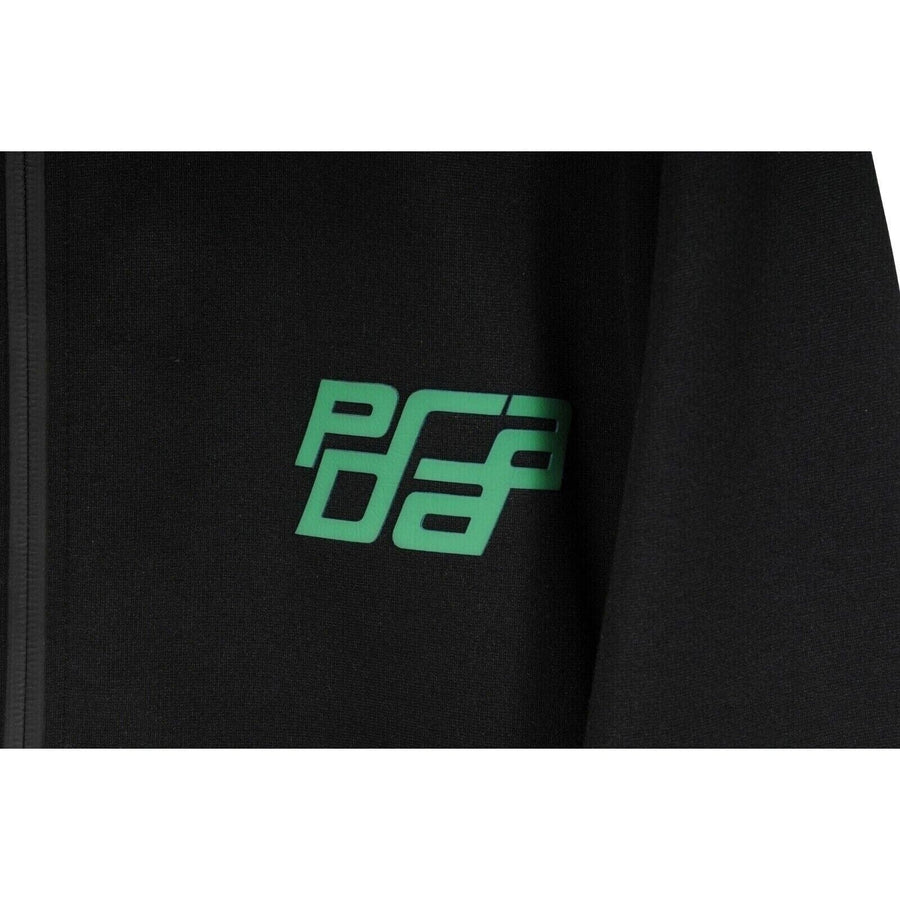 Black Nylon Green Logo Mock Neck Logo Track Jacket Prada 
