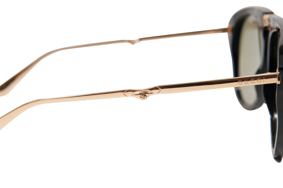 Black Oversized Aviator Foldable Sunglasses gg0305s GUCCI 
