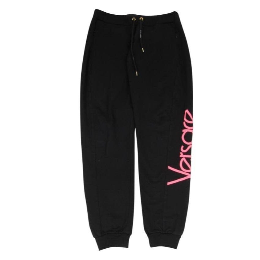 Black Pink Logo Sweat Pants Joggers Versace 