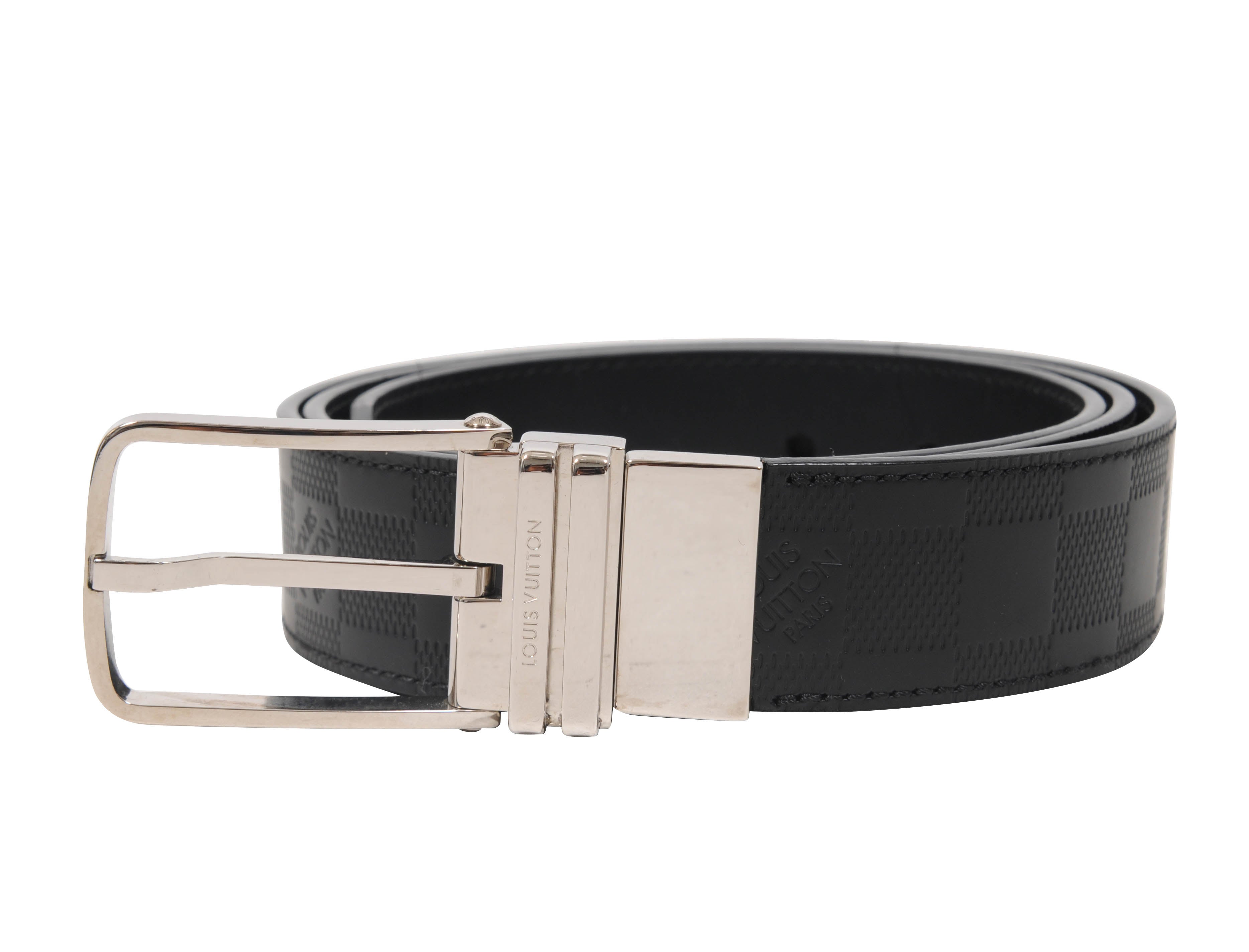 Louis Vuitton Black Damier Inifini Leather Boston Reversible Belt 90CM Louis  Vuitton
