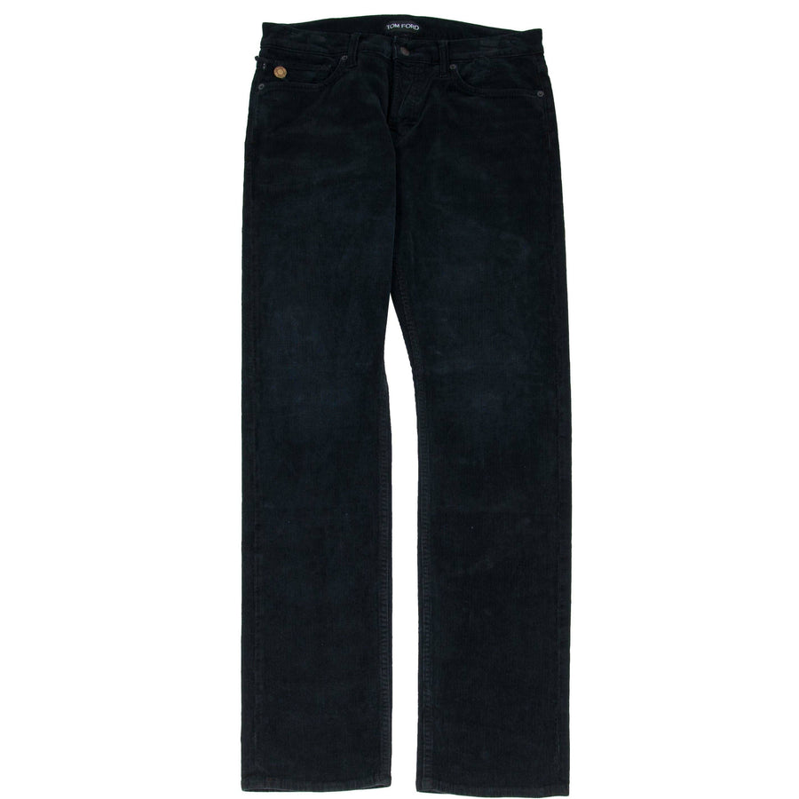 Black Ribbed Cotton Stretch Corduroy Trousers Jeans Tom Ford 