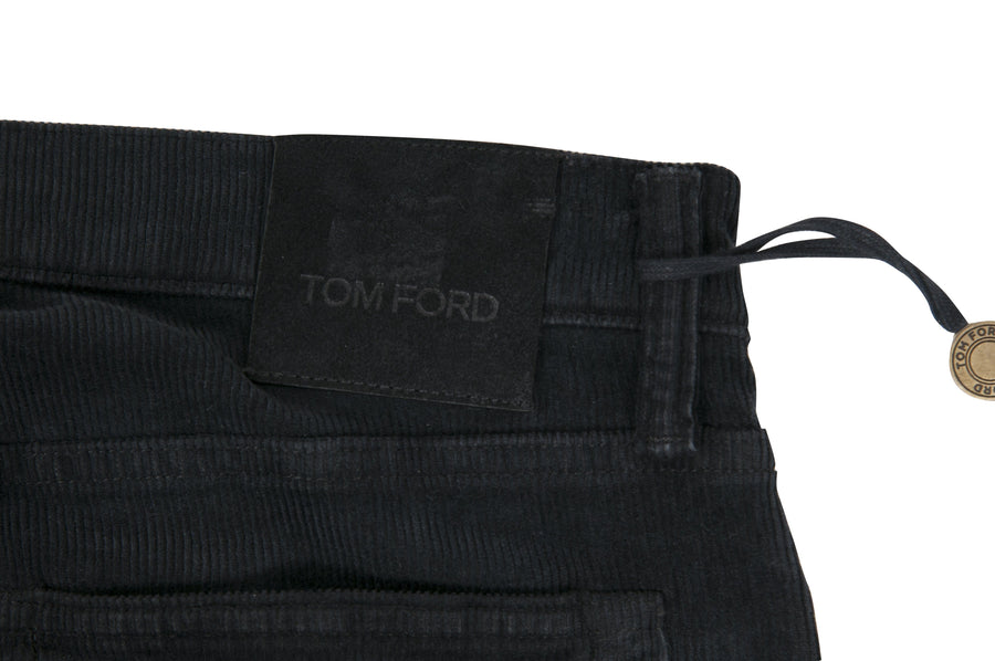Black Ribbed Cotton Stretch Corduroy Trousers Jeans Tom Ford 