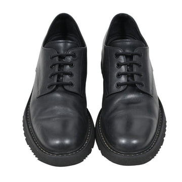 Black Smooth Leather Lace Up Wingtip Casual Derby Shoes Prada 