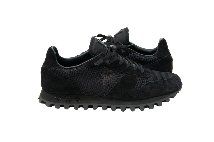 Louis Vuitton Black Suede And Mesh Runner Low Top Sneakers Size