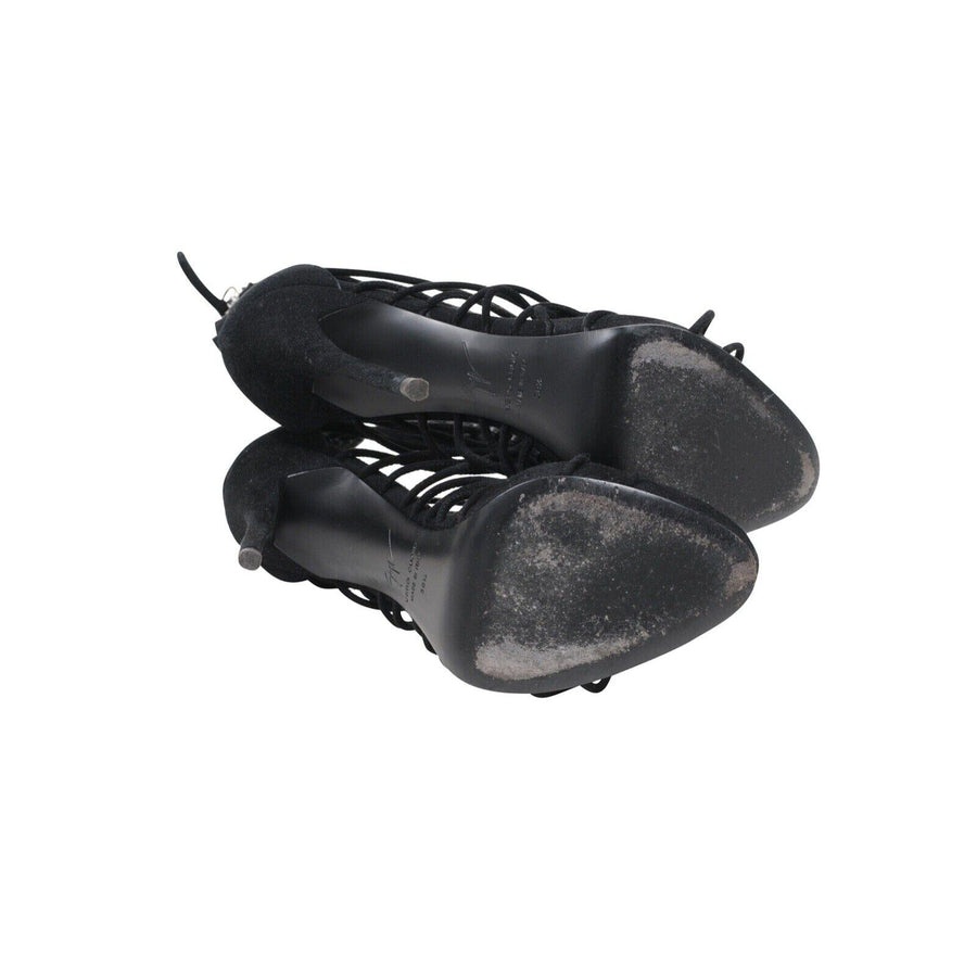 Black Suede Multi Color Stone Bootie T Sandals Giuseppe Zanotti 