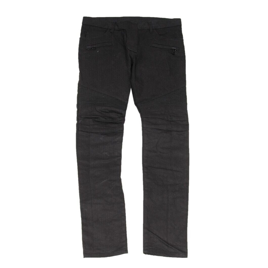 Balmain black biker jeans shops