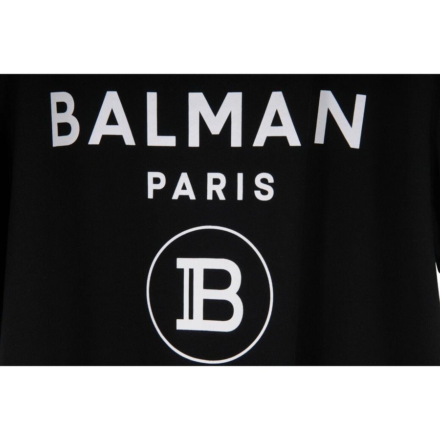 Black White B Logo T Shirt BALMAIN 