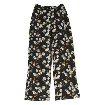 Black White Floral Cuffed Wide Leg Pants Off-White 