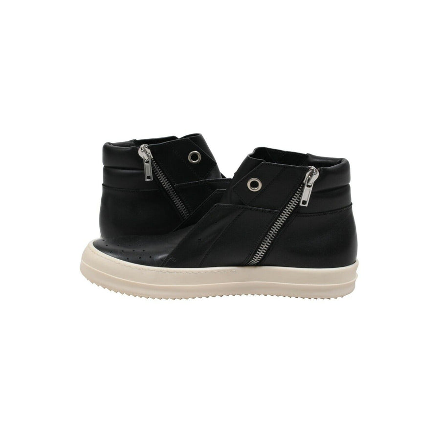 Black White Leather Island Dunk Mid Top Sneakers RICK OWENS 