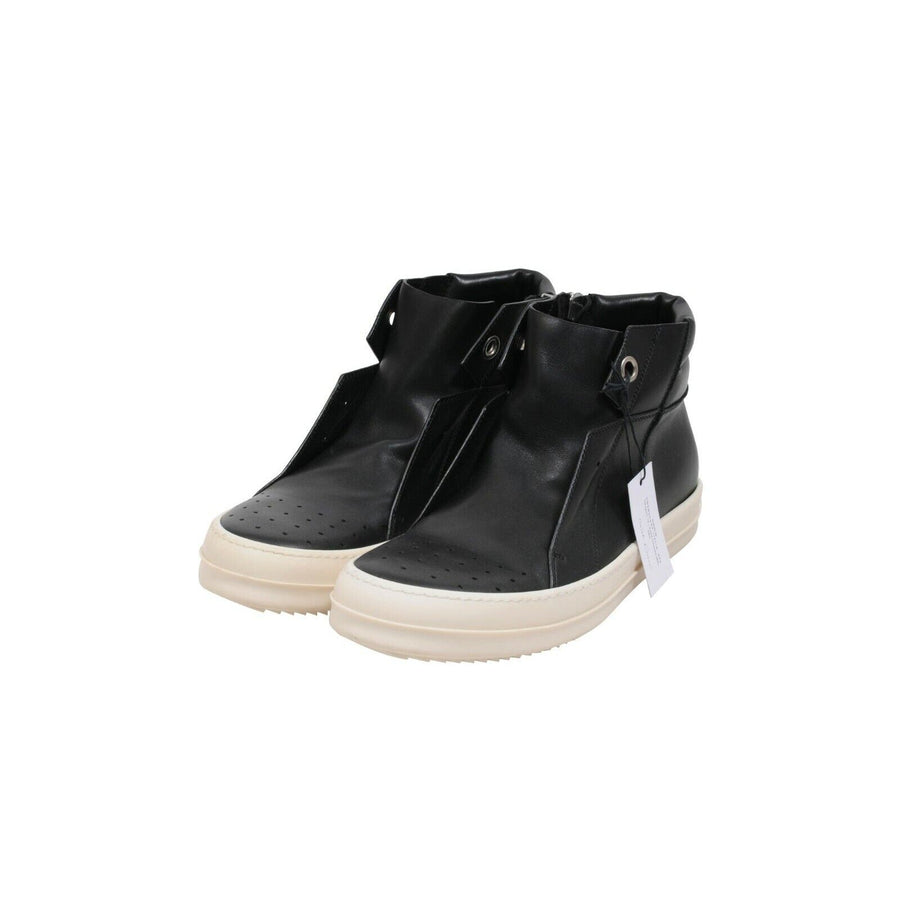 Black White Leather Island Dunk Mid Top Sneakers RICK OWENS 