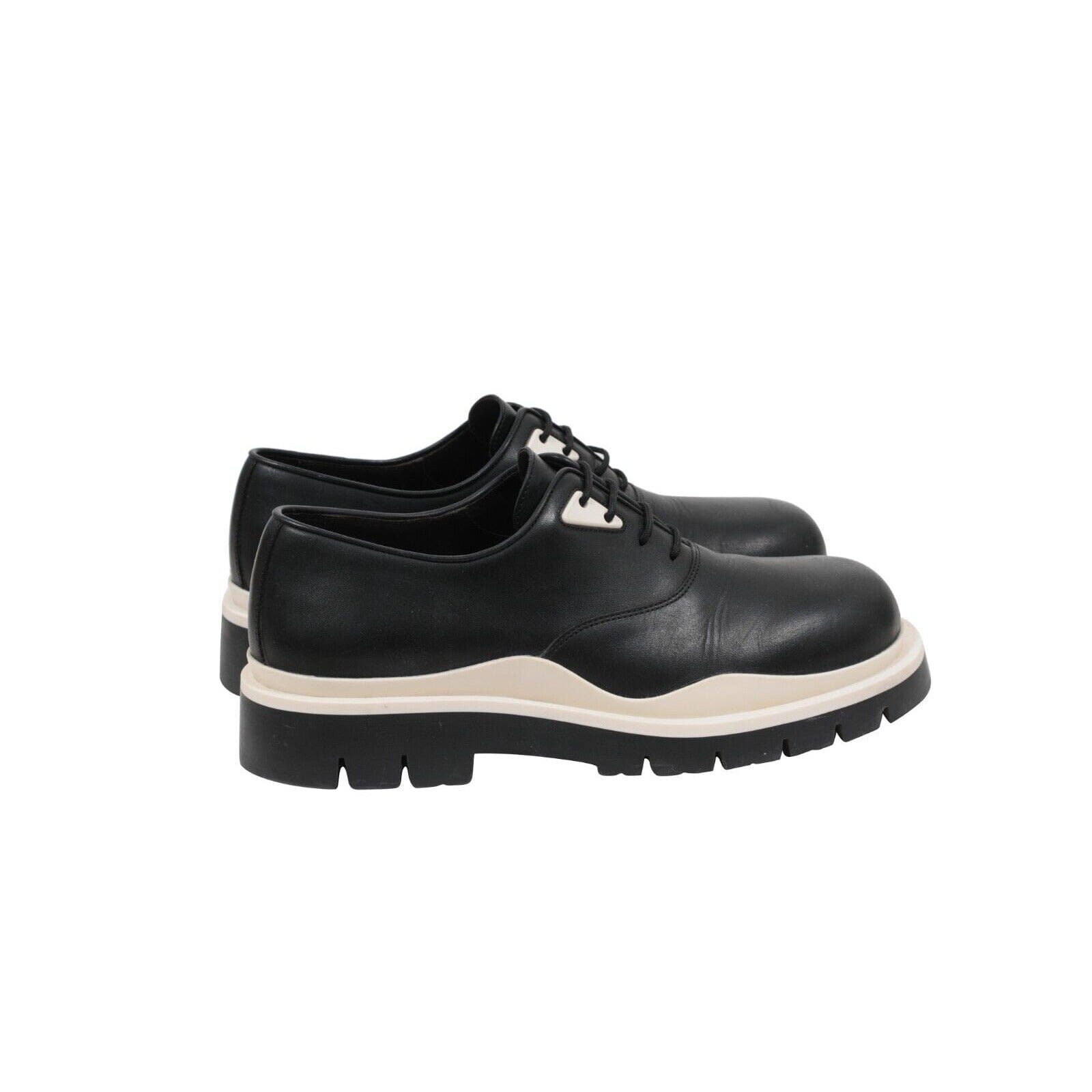 靴 Bottega Veneta Square Toe Derbys 42 black-white-leather-tire-