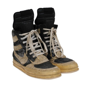 Rick Owens Mainline Ramones Suede Low Dust White Sneakers