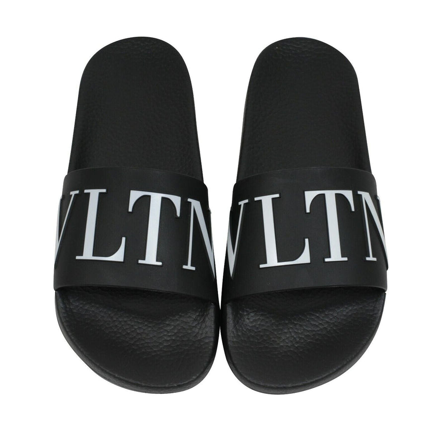 Black White VLTN Logo Sandals Flip Flops VALENTINO 