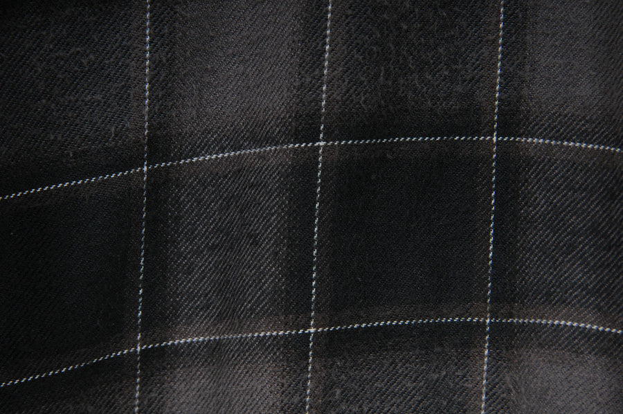 Black Windowpane Distressed Flannel Button Down Shirt SAINT LAURENT 