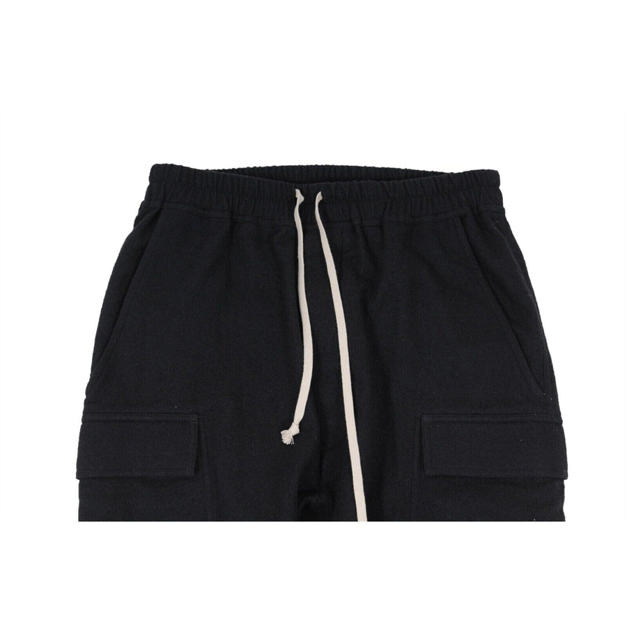 Black Wool Blend FW21 Gethsemane Drop Crotch Cargo Pants RICK OWENS 