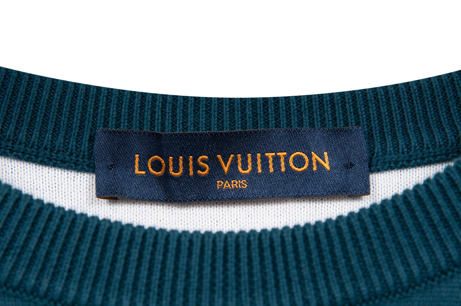Bleu Canard Gradient Monogram Blue Crewneck Sweater LOUIS VUITTON 